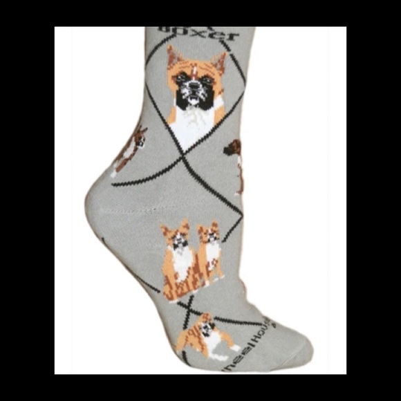 Boxer Gray Crew Socks - Picture 1 of 2